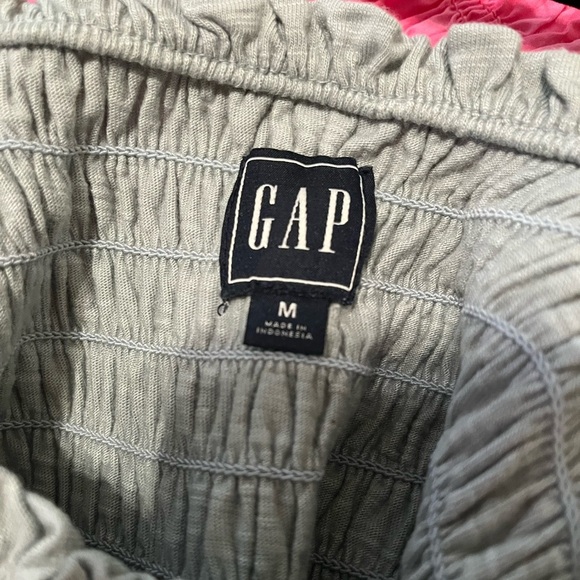 GAP | Sage Green Smocked Tie Strap Jumpsuit Size Medium - Picture 5 of 5